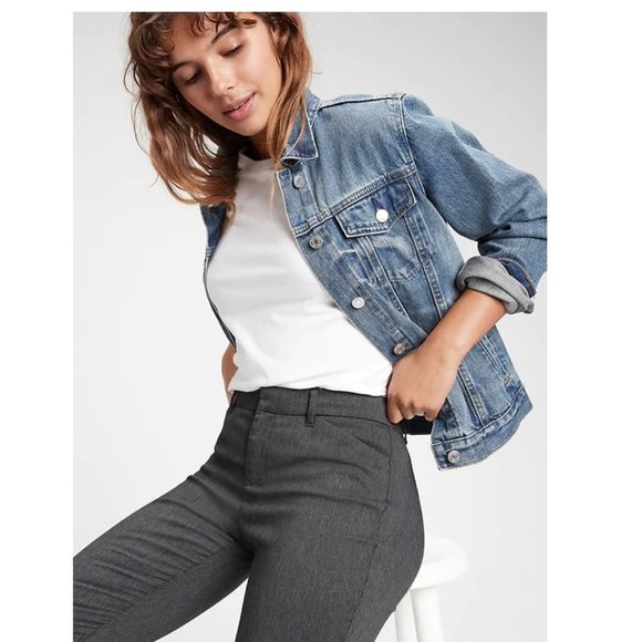 NWT Lands End Womens Mid Rise Straight Leg Chino Pants Gray Size 8 29/30W $80 - Picture 3 of 3